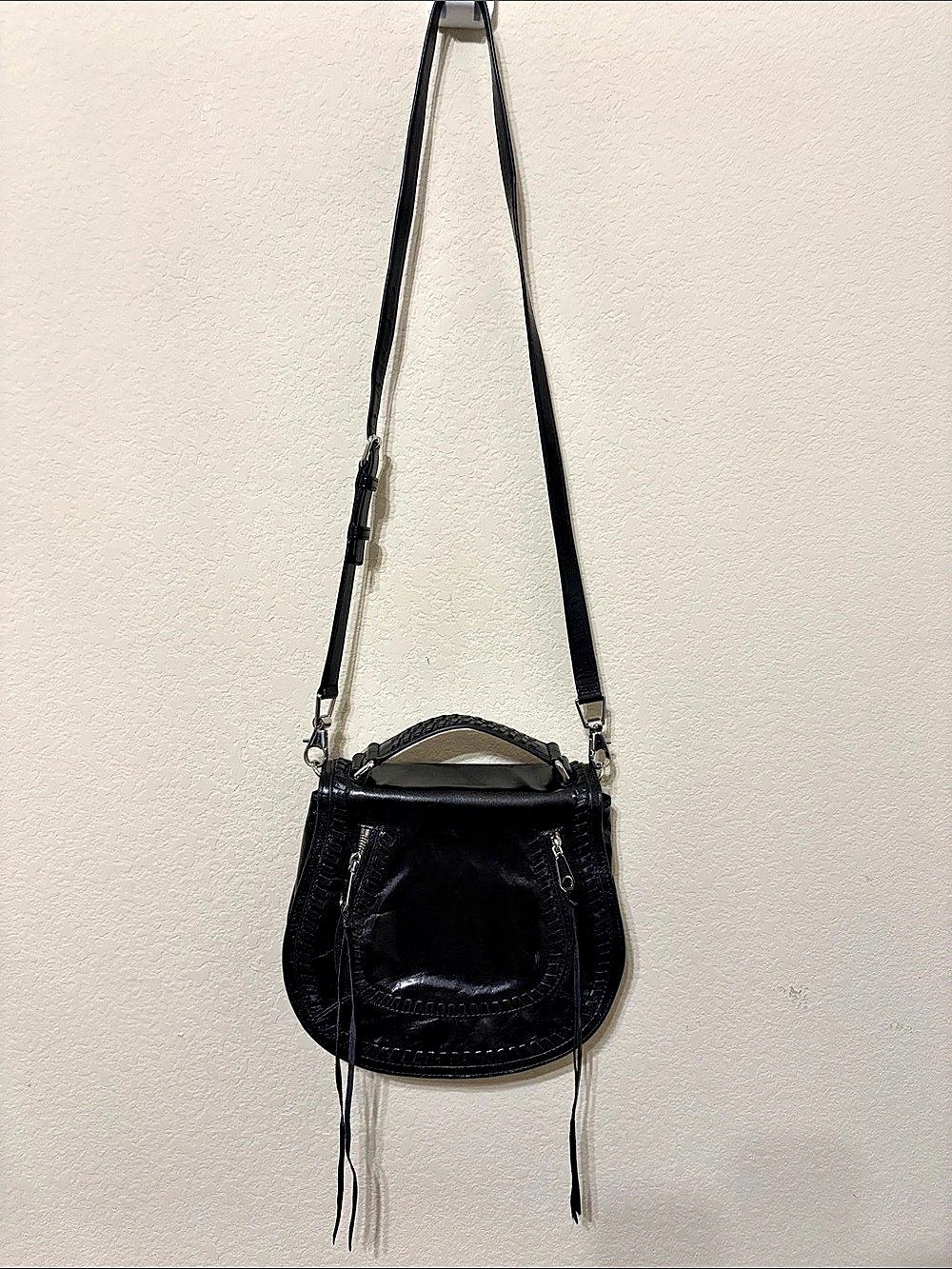 Rebecca Minkoff Astor Saddle Bag Black Leather Crossbody Bag